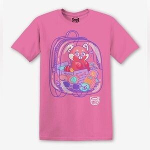 Disney Pixar Turning Red Backpack Pink T-Shirt NEW Size X-Small NWT
